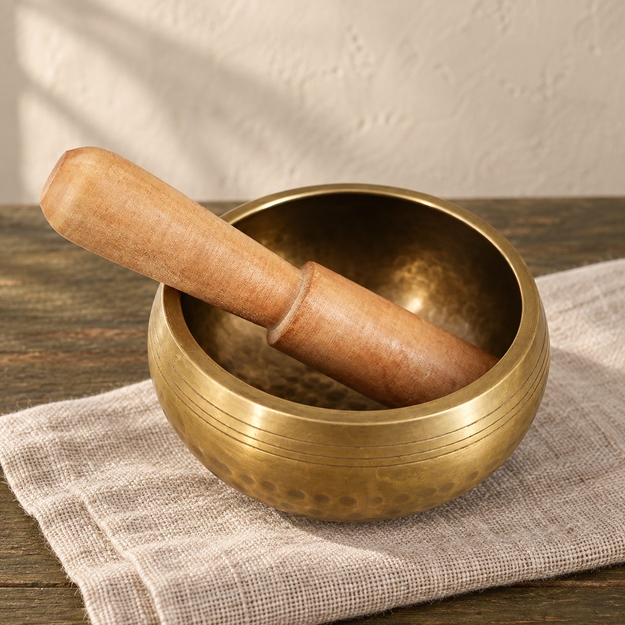 Optional Sound Bath Bowl and wooden striker