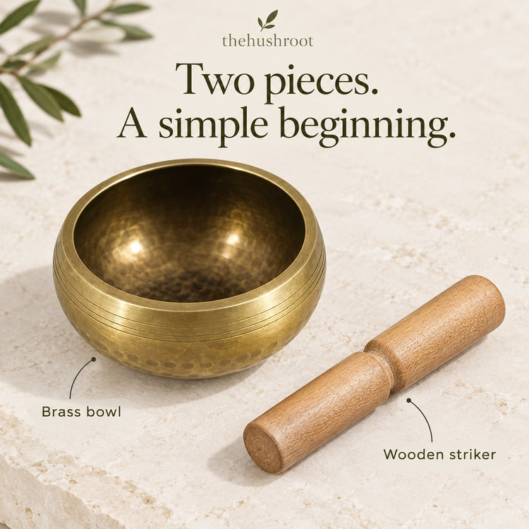thehushroot™ Sound Bath Bowl — Two pieces, unpacked
