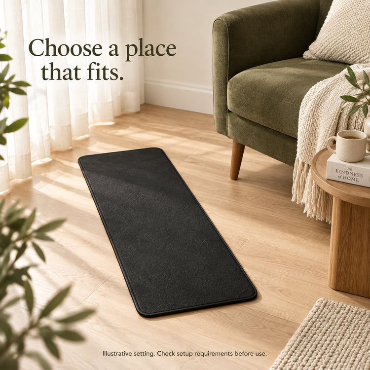 thehushroot™ Grounding Mat — Illustrative room setting