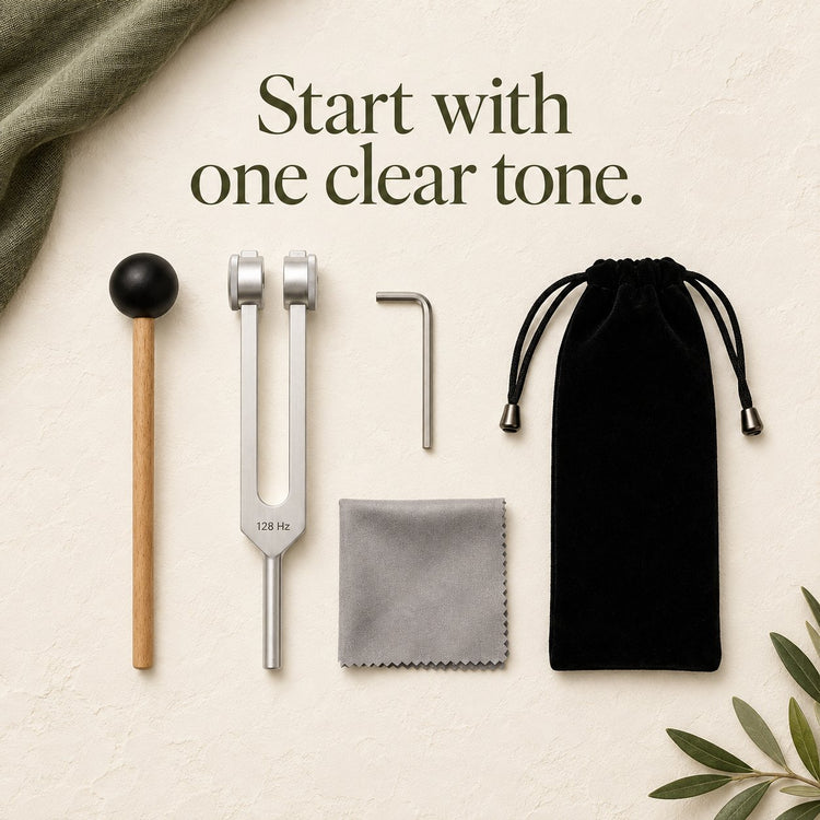 Optional thehushroot™ 128 Hz Tuning Fork Set